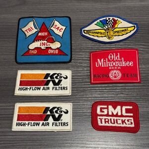 Vintage Racing Patch Lot K&N GMC Old Milwaukee Indianapolis Speedway 6pc Set